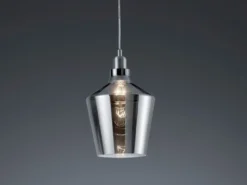 LED Pendelleuchte 1-flammig klein mit Rauchglas Lampenschirm, Ø 20cm