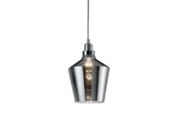 LED Pendelleuchte 1-flammig klein mit Rauchglas Lampenschirm, Ø 20cm