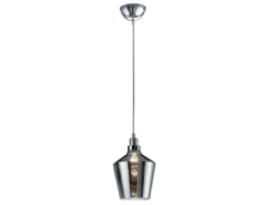 LED Pendelleuchte 1-flammig klein mit Rauchglas Lampenschirm, Ø 20cm