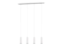 LED Pendelleuchte 4-flammig Metall Weiß, Breite 75cm