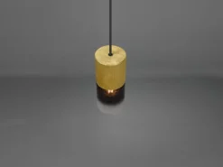 LED Pendelleuchte 1-flammig Messing matt mit Rauchglas Schirm, Ø 10cm