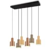 LED Pendelleuchte 6-flammig Metall Coffee Töne, Breite 85cm