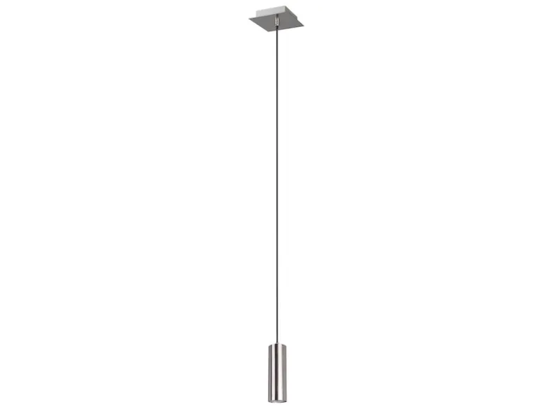 LED Pendelleuchte 1-flammig Metall in Silber, Ø 12cm