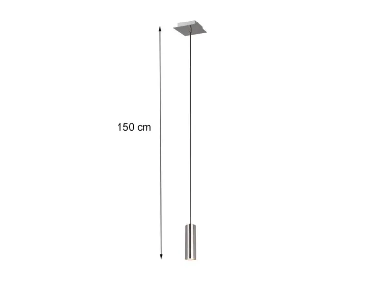 LED Pendelleuchte 1-flammig Metall in Silber, Ø 12cm