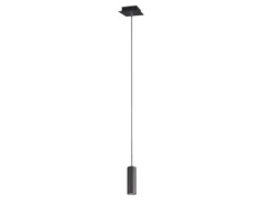 LED Pendelleuchte 1-flammig Metall in Schwarz matt, Ø 12cm