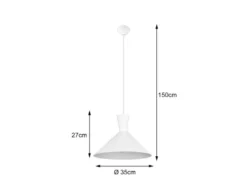 LED Pendelleuchte 1-flammig Metall Lampenschirm Weiß, Ø 35cm