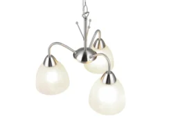 LED Pendelleuchte 3-flammig mit Glas Lampenschirmen Weiß, Ø 43cm