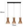 LED Pendelleuchte 3-flammig mit Lampenschirmen aus Papiergarn, Breite 75cm