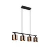 LED Pendelleuchte 4-flammig mit Lampenschirmen Bronzefarbig, Breite 75cm
