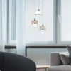 LED Pendelleuchte 3-flammig mit Stoffschirmen mehrfarbig, Ø 29cm