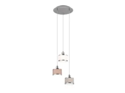 LED Pendelleuchte 3-flammig mit Stoffschirmen mehrfarbig, Ø 29cm
