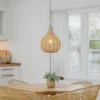 LED Pendelleuchte 1-flammig mit Lampenschirm aus Jute, Ø 34cm