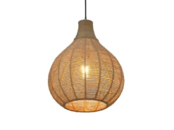 LED Pendelleuchte 1-flammig mit Lampenschirm aus Jute, Ø 34cm