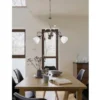 LED Pendelleuchte 3-flammig mit Glasschirmen und Kristalldeko, Ø 70cm