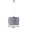 LED Pendelleuchte 1 flammig mit grauem Stoffschirm, Ø 40cm