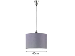 LED Pendelleuchte 1 flammig mit grauem Stoffschirm, Ø 40cm