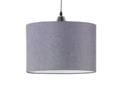 LED Pendelleuchte 1 flammig mit grauem Stoffschirm, Ø 40cm