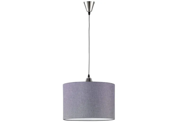 LED Pendelleuchte 1 flammig mit grauem Stoffschirm, Ø 40cm