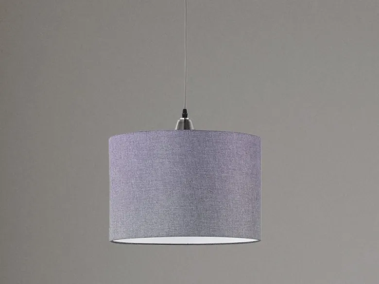 LED Pendelleuchte 1 flammig mit grauem Stoffschirm, Ø 40cm