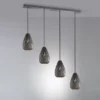 LED Pendelleuchte 4 flammig mit Lasercut Muster Anthrazit innen Gold, B: 90cm