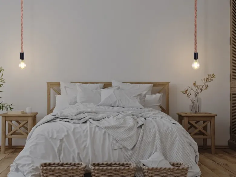 LED Pendelleuchte 1-flammig mit Hanfseil, Abhängung 160cm
