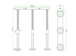 LED Pendelleuchte FRANKLIN 3-flammig höhenverstellbar dimmbar Anthrazit, B: 85cm