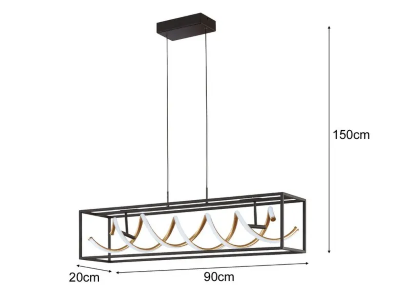 LED Pendelleuchte GIAN mit Fernbedienung dimmbar & Tageslicht, Breite 90cm