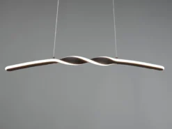LED Pendelleuchte GINKO in Metall Schwarz geschwungen, Breite 79cm