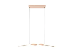 LED Pendelleuchte GINKO in Metall Beige geschwungen, Breite 79cm