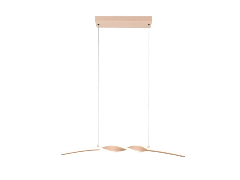 LED Pendelleuchte GINKO in Metall Beige geschwungen, Breite 79cm