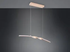 LED Pendelleuchte GINKO in Metall Beige geschwungen, Breite 79cm