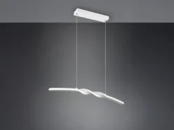 LED Pendelleuchte GINKO in Metall Weiß geschwungen, Breite 79cm