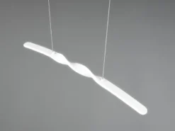 LED Pendelleuchte GINKO in Metall Weiß geschwungen, Breite 79cm