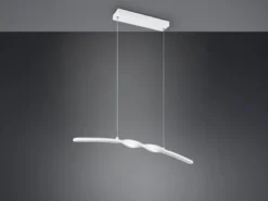 LED Pendelleuchte GINKO in Metall Weiß geschwungen, Breite 79cm