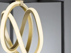 LED Pendelleuchte GISI Schwarz Gold dimmbar & Tageslicht, Breite 25cm