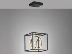LED Pendelleuchte GISI Schwarz Gold dimmbar & Tageslicht, Breite 25cm