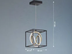 LED Pendelleuchte GISI Schwarz Gold dimmbar & Tageslicht, Breite 25cm