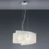 LED Pendelleuchte Glas Lampenschirm mit Schrift Dekor, Ø 50cm