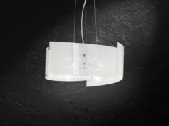 LED Pendelleuchte Glas Lampenschirm mit Schrift Dekor, Ø 50cm