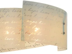 LED Pendelleuchte Glas Lampenschirm mit Schrift Dekor, Ø 50cm