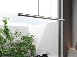 LED Pendelleuchte GRAHAM dimmbar & stufenlos höhenverstellbar, Schwarz, B: 109cm