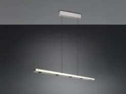 LED Pendelleuchte GRAHAM dimmbar & stufenlos höhenverstellbar, Silber, B: 109cm
