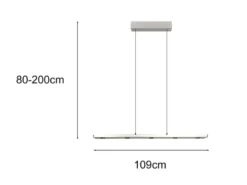 LED Pendelleuchte GRAHAM dimmbar & stufenlos höhenverstellbar, Silber, B: 109cm