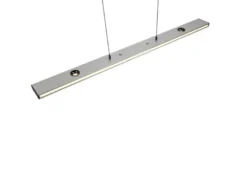 LED Pendelleuchte GRAHAM dimmbar & stufenlos höhenverstellbar, Silber, B: 109cm