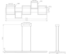 LED Pendelleuchte HARPER dimmbar Holzbrett naturbelassen, Breite 115cm
