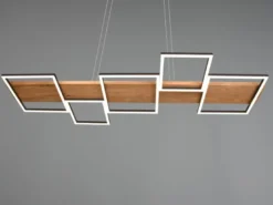 LED Pendelleuchte HARPER dimmbar Holzbrett naturbelassen, Breite 115cm