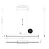 LED Pendelleuchte HELIOS Silber dimmbar & höhenverstellbar bis 150cm, B: 100cm