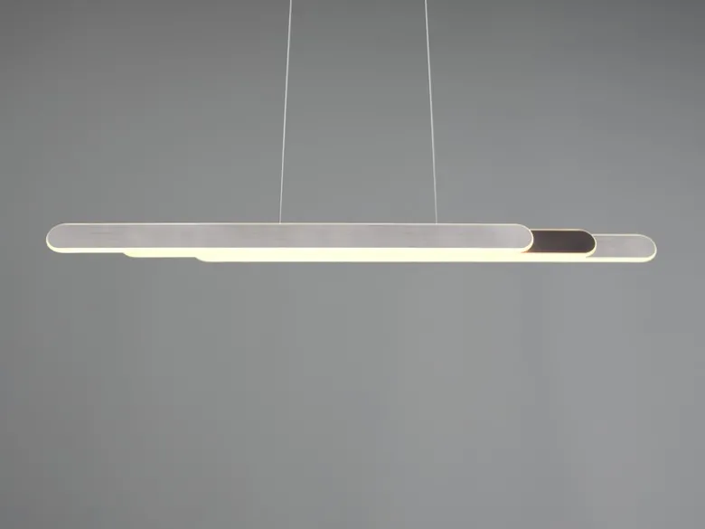 LED Pendelleuchte HELIOS Silber dimmbar & ausziehbar, max. Breite 130cm