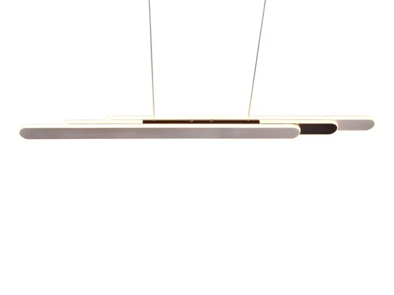 LED Pendelleuchte HELIOS Silber dimmbar & ausziehbar, max. Breite 130cm