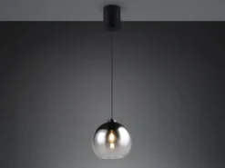 LED Pendelleuchte höhenverstellbar 1-flammig mit Rauchglas Kugel, Ø 25cm